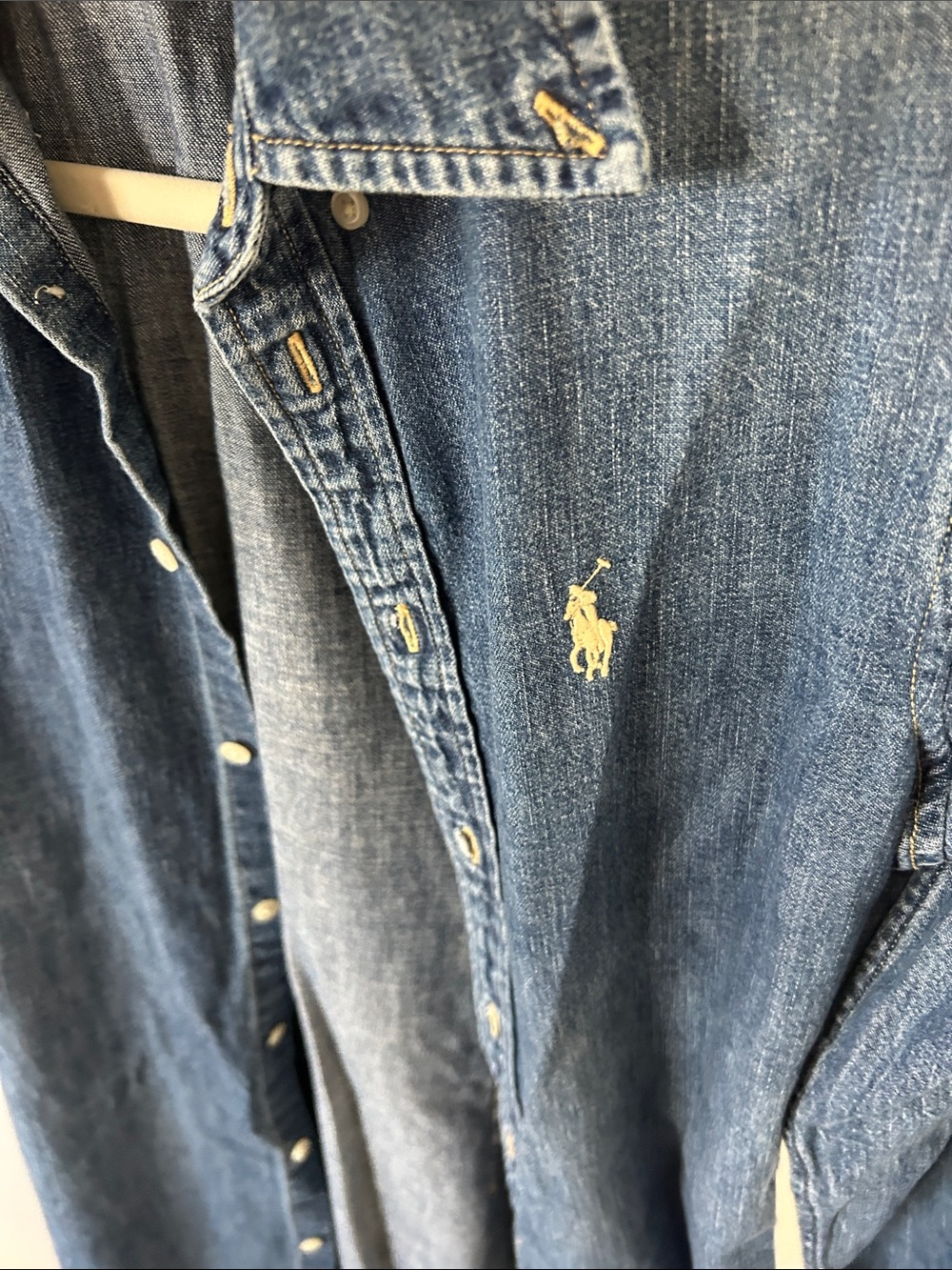 Ralph Lauren Denim Button-Front Long Shirt Jacket - Blue - Picture 3 of 4